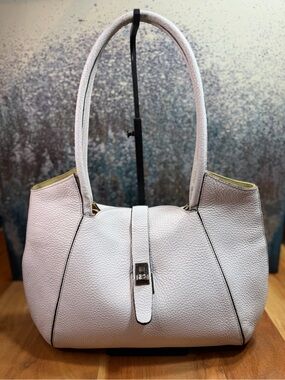 CATS‎ Old Money Coastal White Leather Satchel Late 2000’s (Fair)